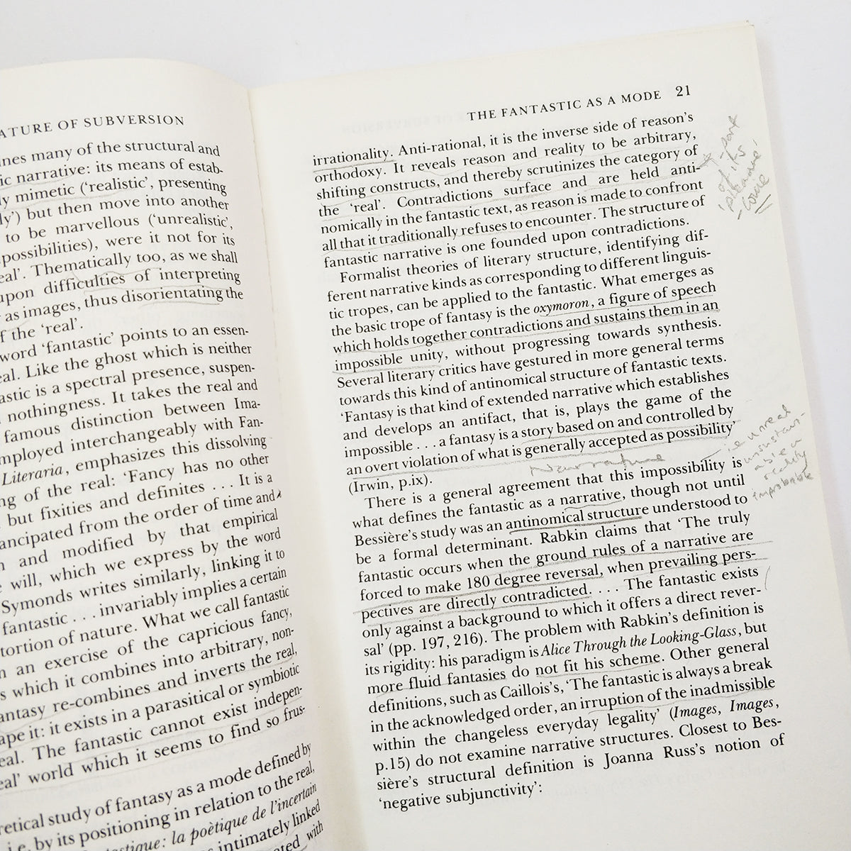 Fantasy: The Literature of Subversion by Rosemary Jackson