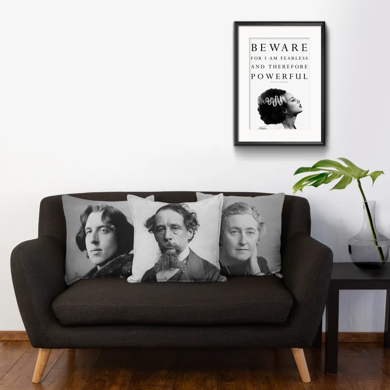 Charles Dickens author sofa CUSHION