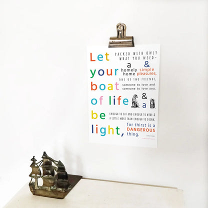 Let Your Boat of Life Be Light PRINT