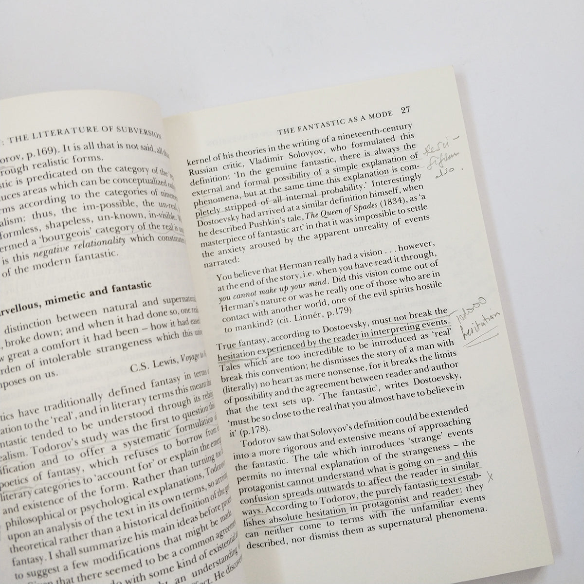 Fantasy: The Literature of Subversion by Rosemary Jackson