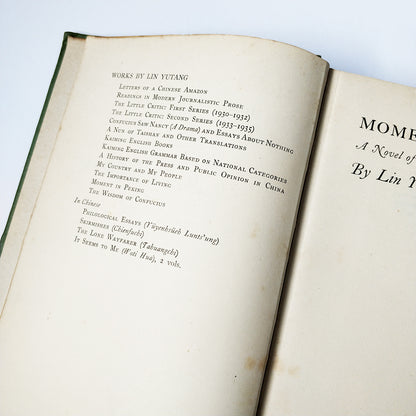 Lin Yutang - Moment in Peking - FIRST EDITION 1940