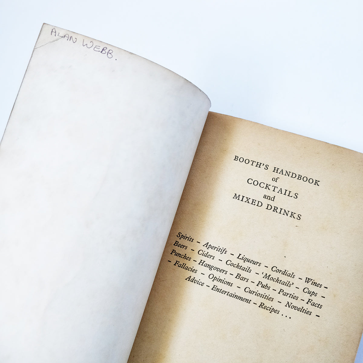 Booth's Handbook of Cocktails and Mixed Drinks